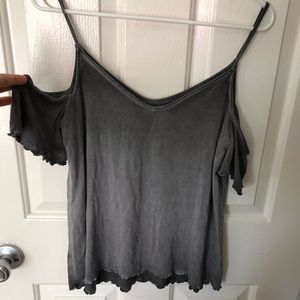 Gray Off the shoulder Shirt